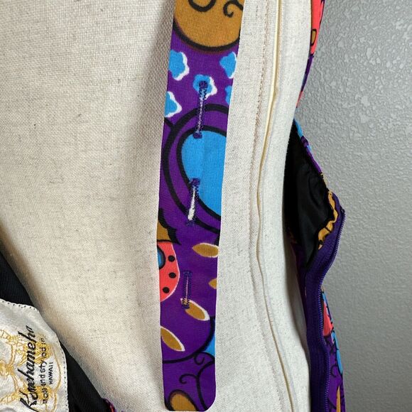 Vintage 60s Kamehameha Maxi Dress Purple Butterfly Floral Small Made in Hawaii - Picture 8 of 8